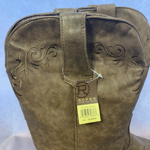 ROPER Womens Brooklyn Scrolls & Vines Mid-Calf Cowgirl Boots - Picture 5 of 9